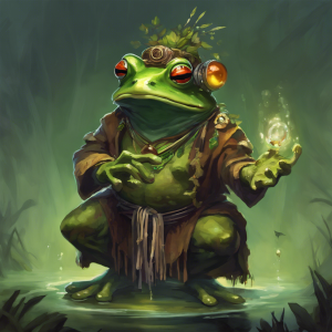 Frogfolk shaman in the swamp